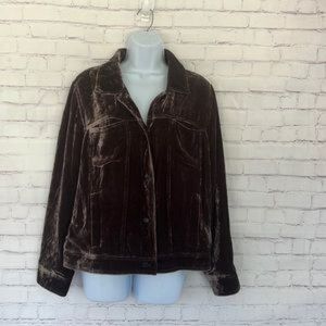 J. Jill brown velvet silk jacket size medium